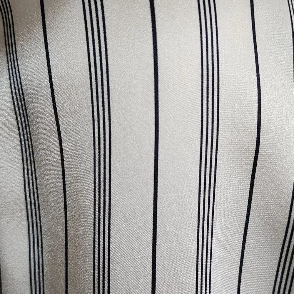 Georgio Armani Shirt Womens Size 40 Striped Italian Silk Button Down NWOT - Picture 7 of 9